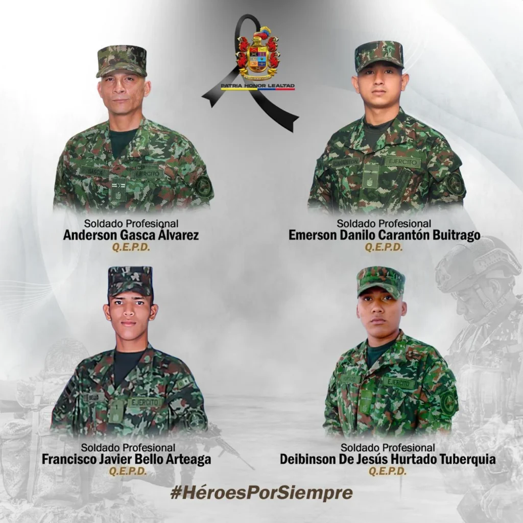 1. En desarrollo de operaciones militares adelantadas en el departamento del Guaviare, tropas del Batallón de Despliegue Rápido N.º 1, orgánico de la Fuerza de Despliegue Rápido N.º 1, fueron atacadas con la activación de artefactos explosivos improvisados instalados por integrantes del grupo armado organizado residual Bloque Jorge Suárez Briceño, en zona rural del municipio de San José del Guaviare.
