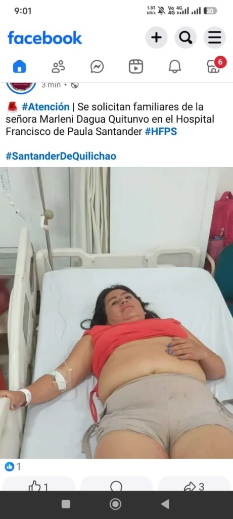 MARLENI DAGUA QUINTUNVO- ESTA EN EL HOSPITAL FRANCISCO DE PAULA SANTANDER DE QUILICHAO.