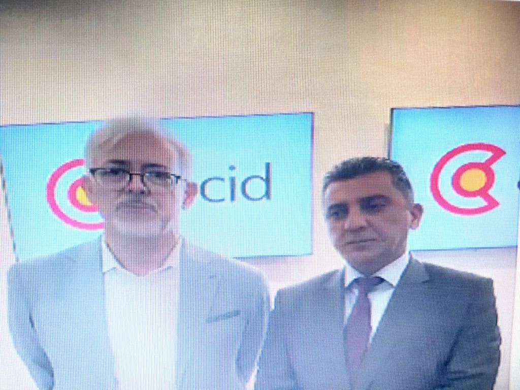 El alcalde, Juan Carlos Muñoz Bravo, llegó a la sede de la Agencia Española de Cooperación Internacional, donde se encontró con Jordi Morato, director de la catedra de la Organización de las Naciones Unidas para la Educación, la Ciencia y la Cultura-UNESCO.