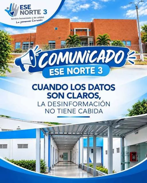 Ante las afirmaciones que circulan en redes sociales sobre una supuesta “quiebra” de la ESE Norte 3, es necesario hacer un llamado a la comunidad: los temas financieros de una entidad pública no pueden analizarse a partir de titulares alarmistas o percepciones imaginarias, ni de interpretaciones aisladas de algunas cifras.