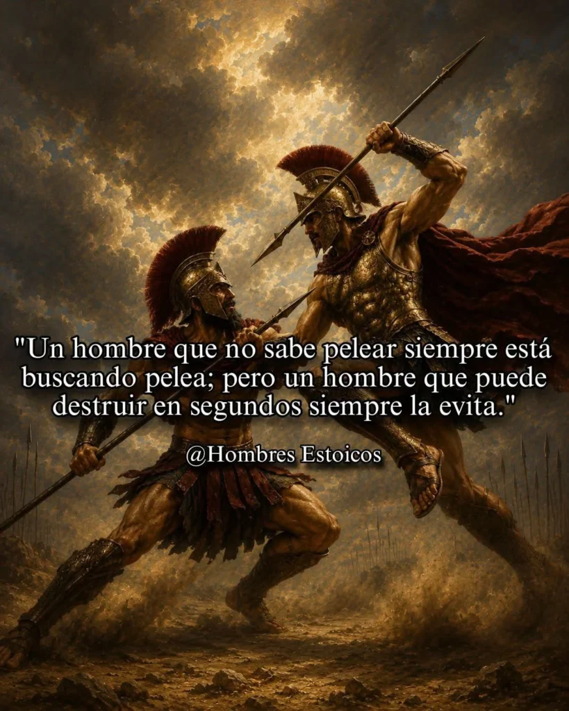"Epicteto enseñaba que quien domina su mente jamás necesita demostrar su fuerza. El hombre verdaderamente poderoso no vive buscando enemigos, porque ya ha conquistado la batalla más difícil: la que libra contra sí mismo.