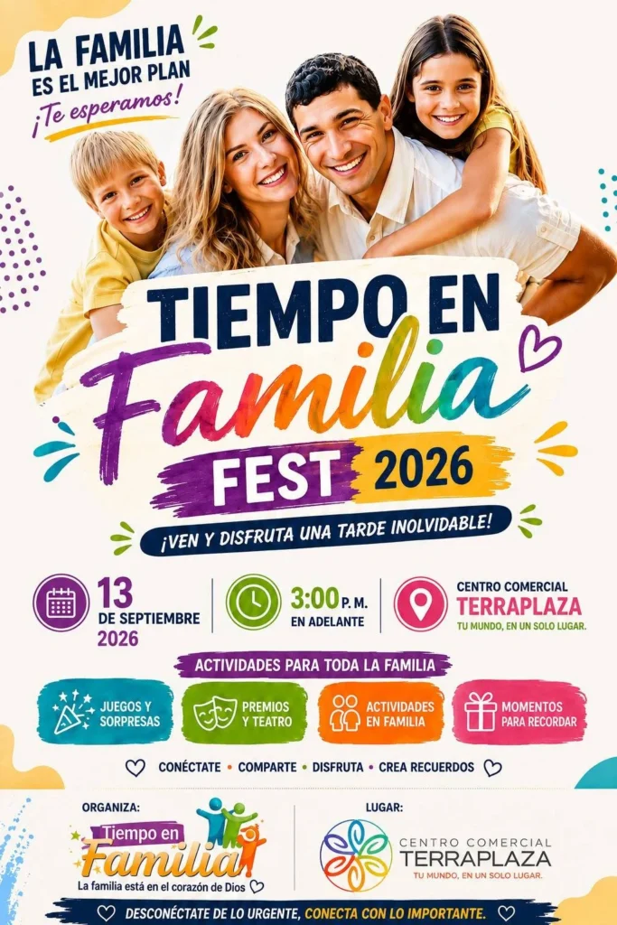 Hay momentos que valen la pena compartir, y Tiempo en Familia Fest-2026 nace precisamente con esa idea: abrir un espacio este domingo 13 de septiembre para que la gente de Popayán se reúna, se desconecte de la rutina y vuelva a disfrutar de las cosas sencillas. Es una invitación abierta a que niños, jóvenes, adultos se sientan los verdaderos protagonistas de una jornada pensada en la familia.