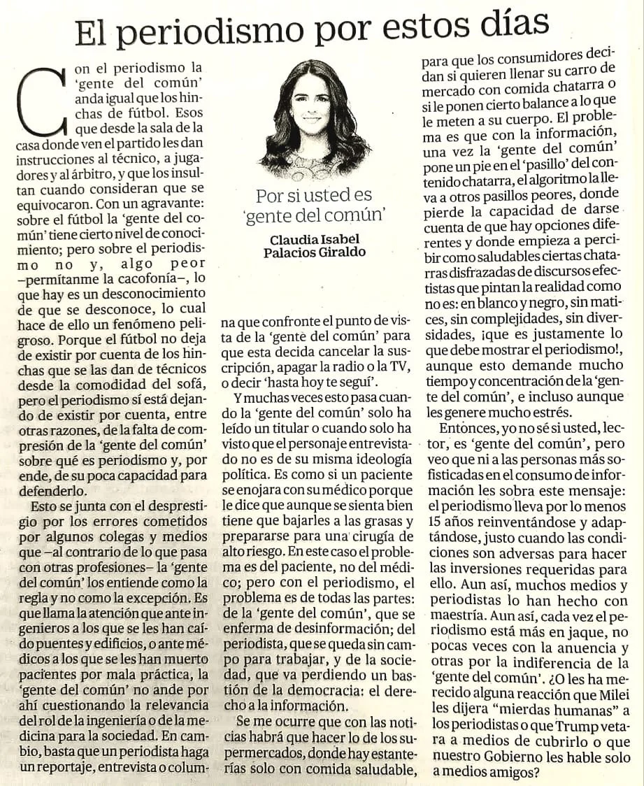 El periodismo por estos días