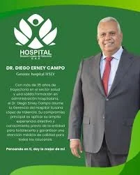 Contador público, especialista en Administración Hospitalaria y Revisoría Fiscal, y magíster en Administración de Empresas de Salud, con más de 35 años de experiencia en el sector salud, el nuevo gerente asume el compromiso de fortalecer la sostenibilidad institucional, mantener la acreditación en salud y continuar promoviendo una atención cercana, humana y de calidad para la población caucana. Diego Erney Campo Sánchez asumió la Gerencia del Hospital Susana López de Valencia E.S.E., con el propósito de poner su experiencia y conocimiento al servicio del fortalecimiento institucional, el cuidado de la vida y la prestación de servicios de salud con calidad. Durante su carrera profesional se desempeñó como secretario de Salud del municipio de Cajibío y como subdirector administrativo de diferentes Empresas Sociales del Estado.